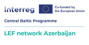 Interreg Central Baltic programme, Co-funded by the European Union, Lef Network Azerbaijan logo.