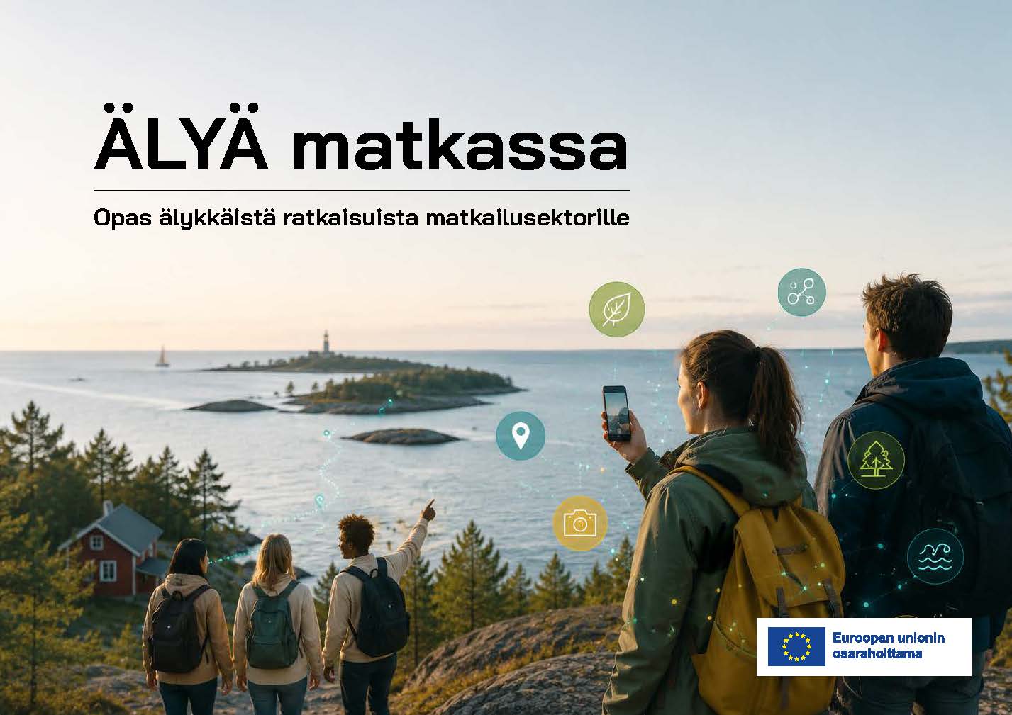 Kuvituskuva. Oppaan kansikuva jossa lukee Älyä matkassa.