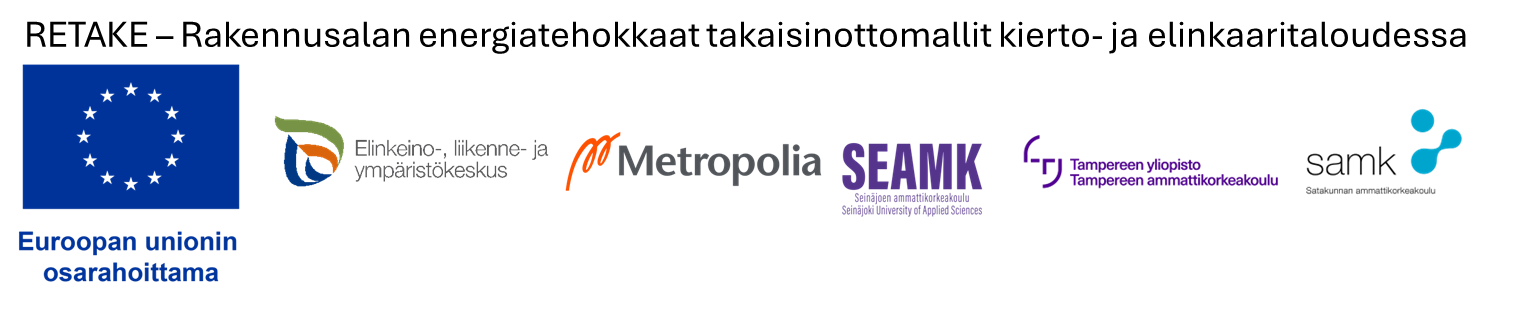 Logot: Euroopan unionin osarahoittama, Elinkeino-, liikenne- ja ympäristökeskus, Metropolia, SEAMK, Tampereen yliopisto, samk.